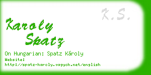 karoly spatz business card